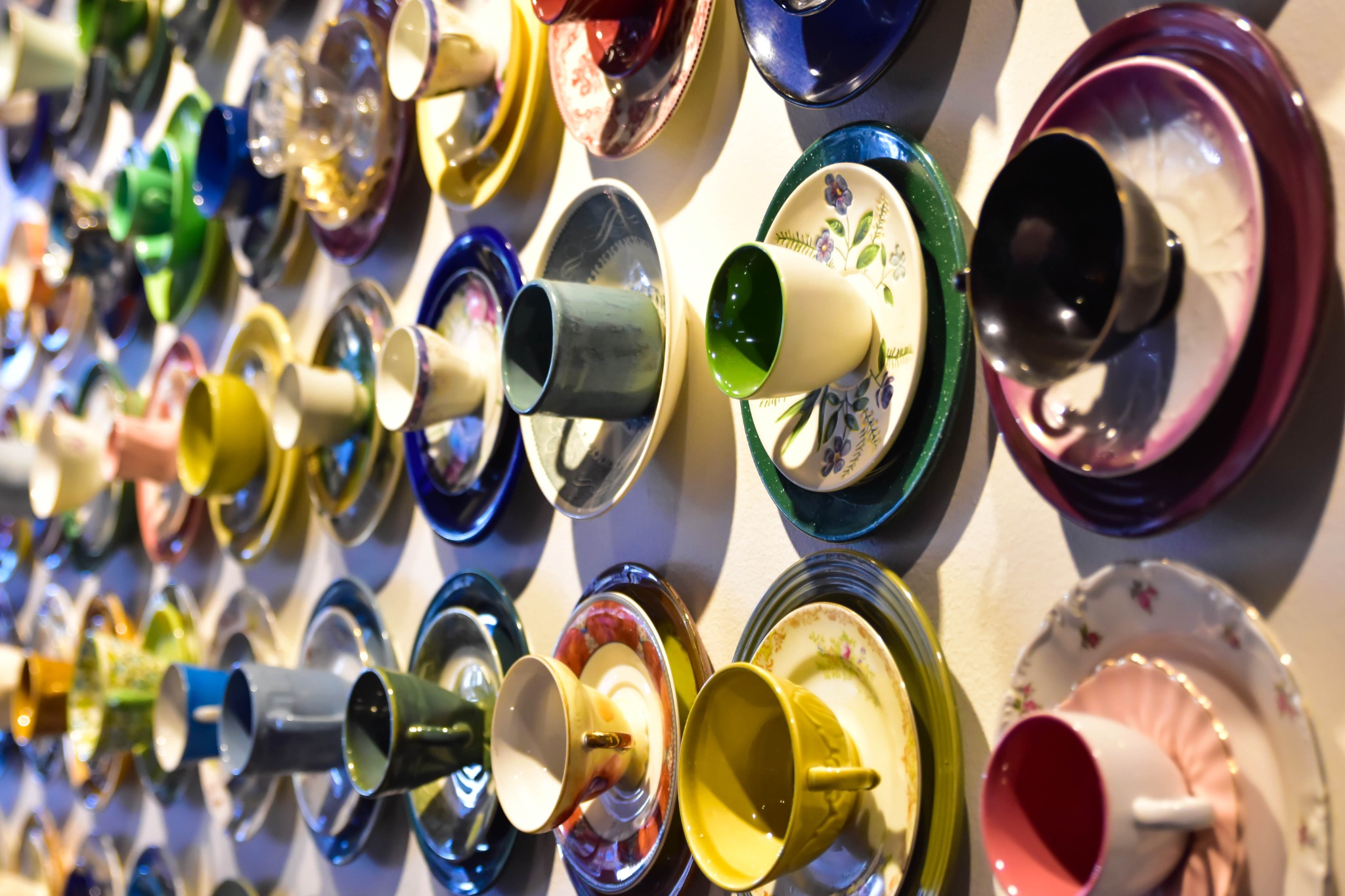Colorful Turkish coffee cups at MezzeMe